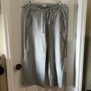 Just Living M Bluish Gray Linen Blend Wide Leg Pants